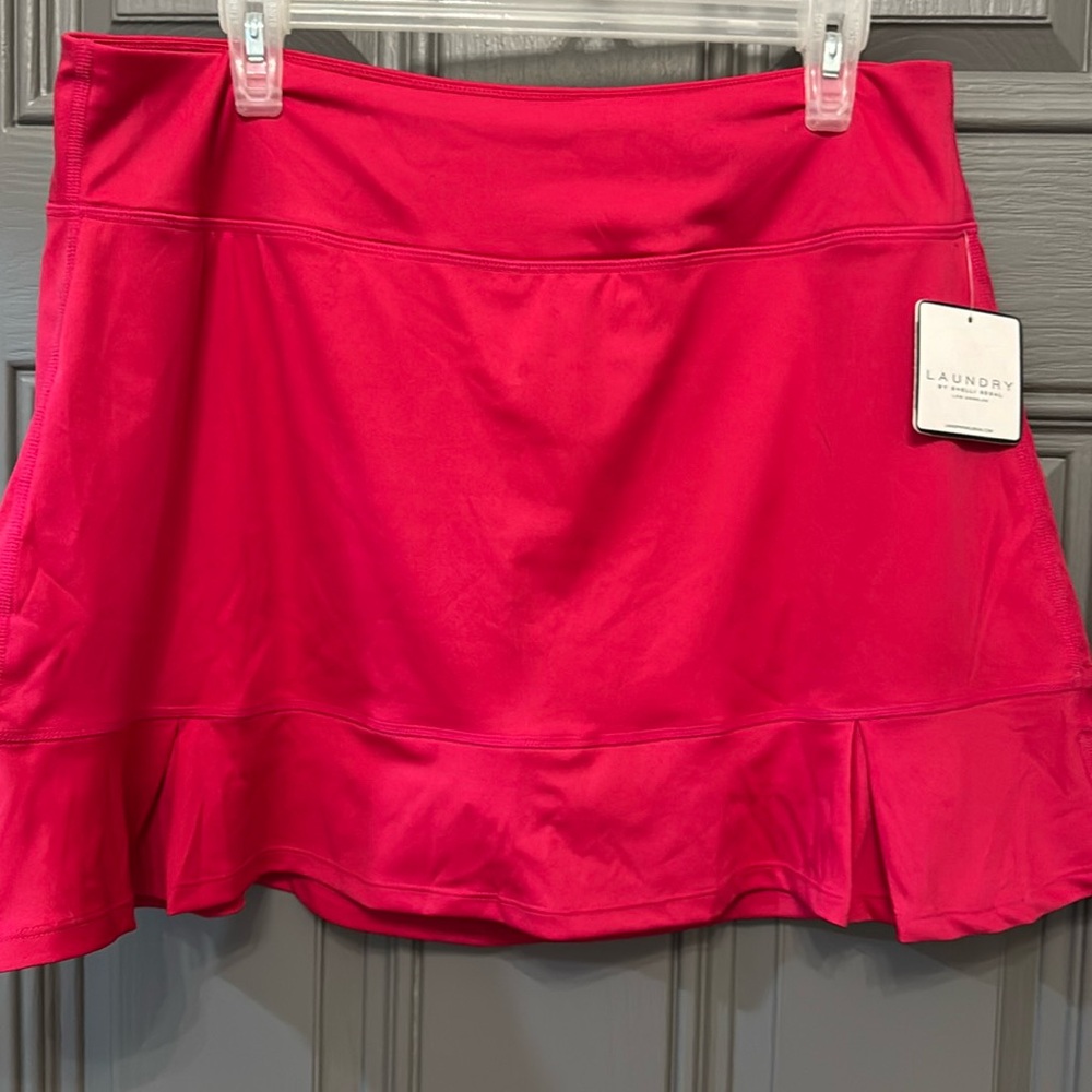 Laundry by Shelli Segal red pink skirt Skort NWT size XL